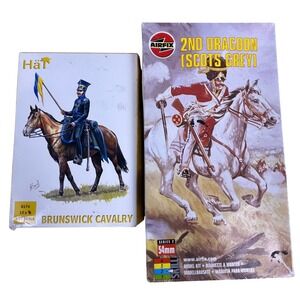 Napoleonic Cavalry Model Kit Lot Airfix Scots‎ Greys 54mm & HäT 1/72 Brunswick
